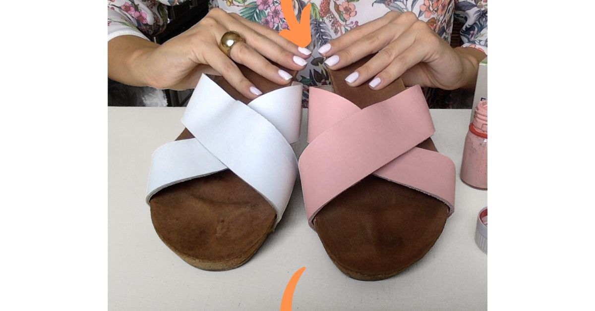 Jak obarvit letní boty Jak nabarvit kožené sandálky na novou barvu. Růžová barva na boty Rose 124 easy dye.-2
